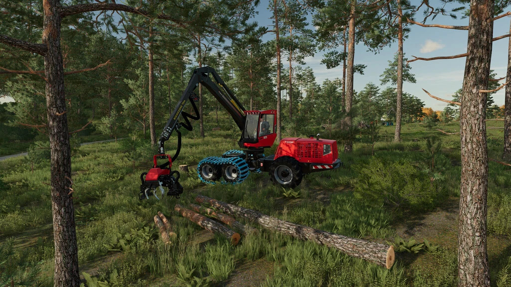 Extended Wood Harvester Cutting