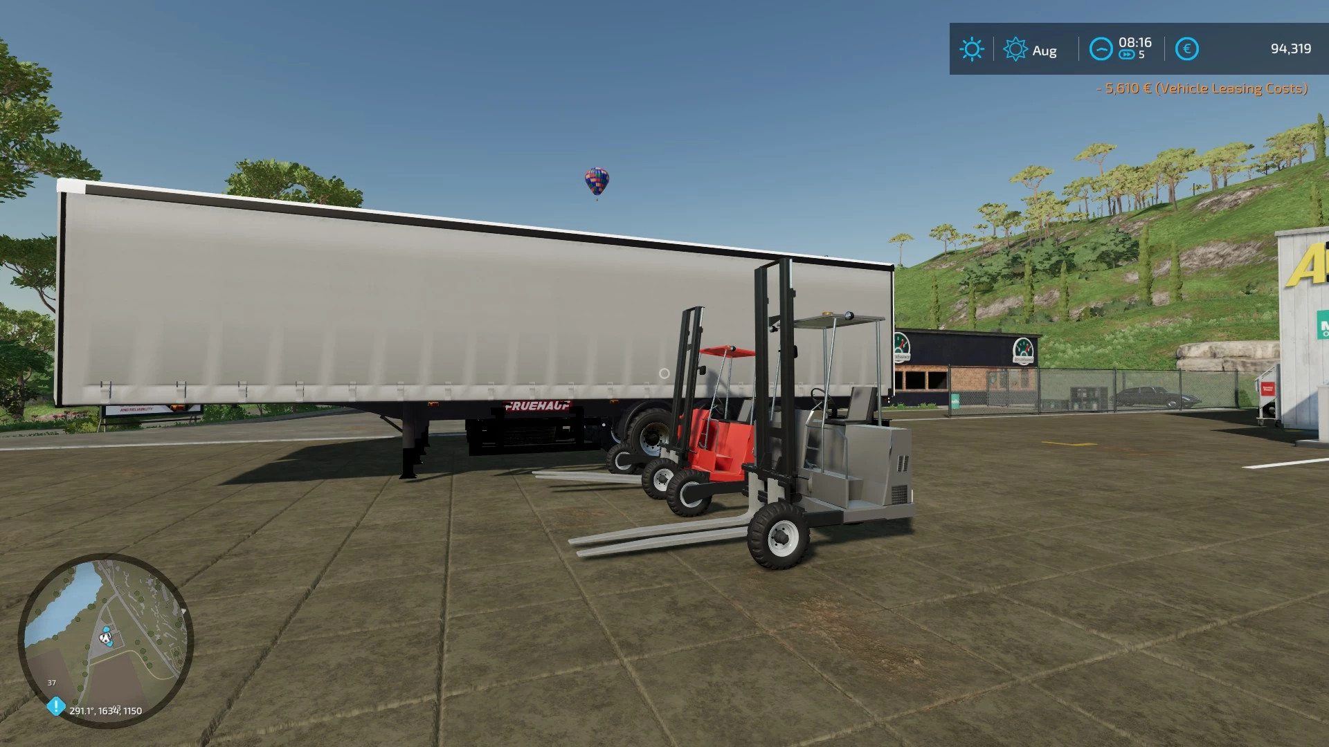 Trailer with forklift