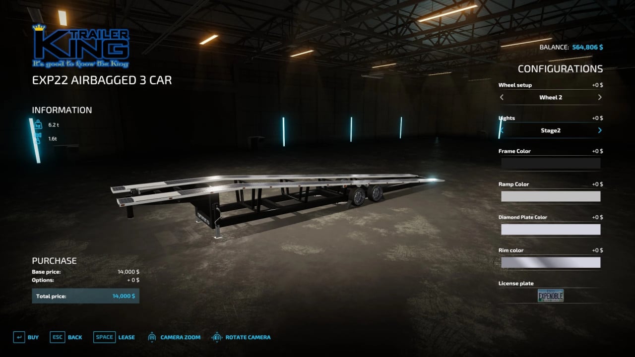 EXP22 Airbagged 3 Car Trailer