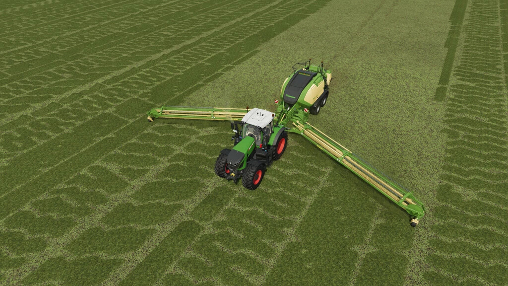Pack Of Balers With Windrower