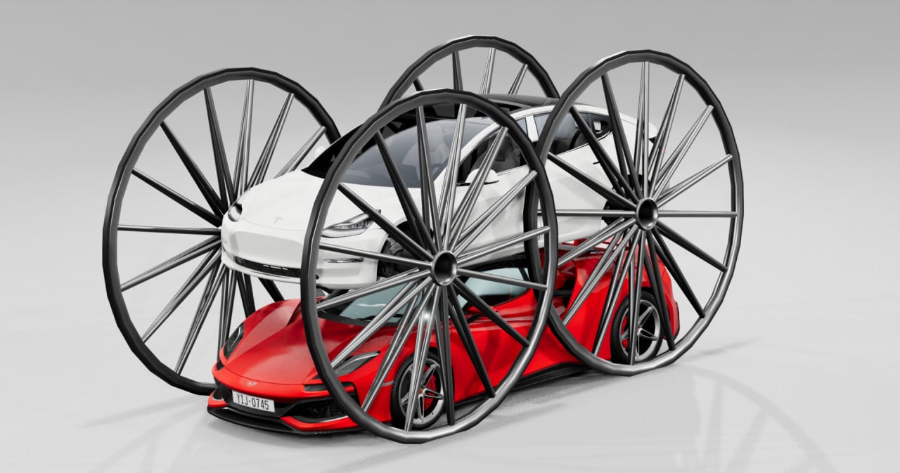 Tesla Model3 (Wagon Wheels and Chevrolet LS Swap)