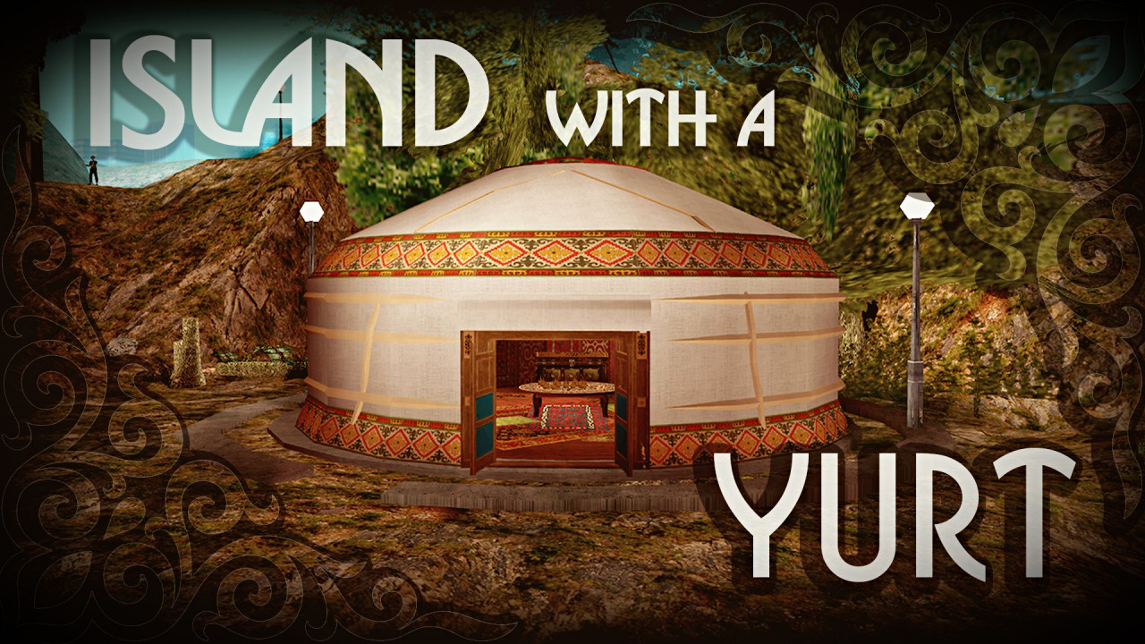 Island with a yurt