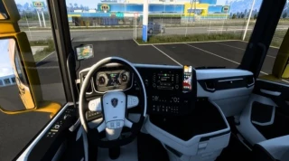 Black White Scania SR Interior 1.0 thumbnail 2