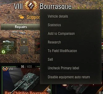 Auto Equipment Return - helper mod for WoT Plus users