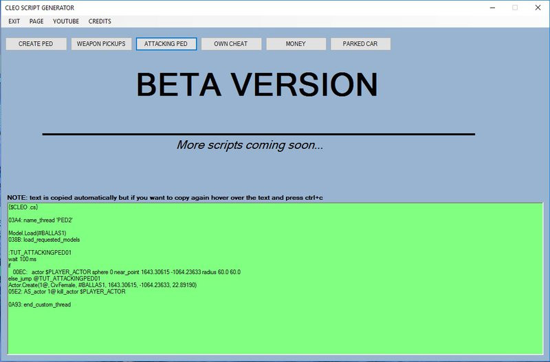 CLEO Code Generator (BETA)
