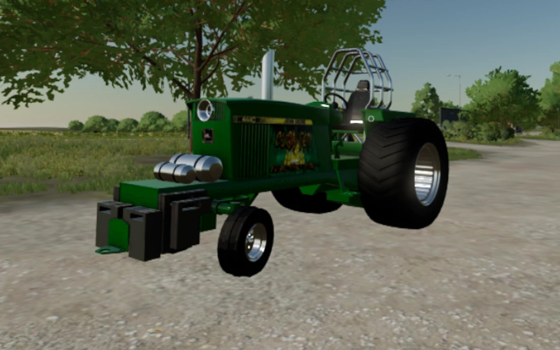 John Deere pulling tractor