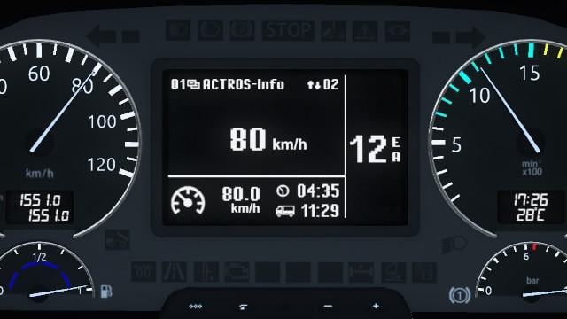 Mercedes Actros MP3 Improved Dashboard