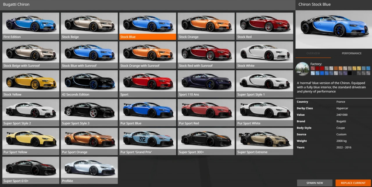 bugatti ch - BeamNG.drive Search - ModLand.net