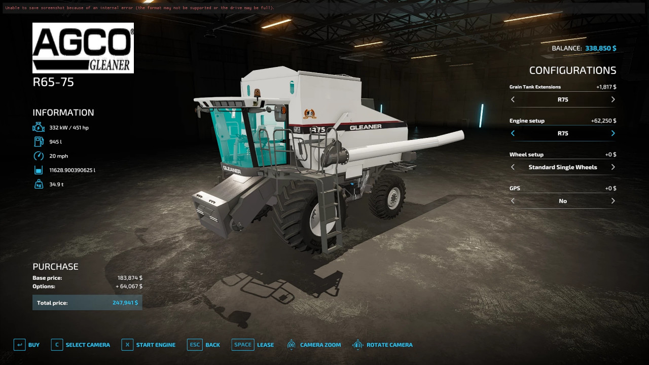 Gleaner R Series R75/R65