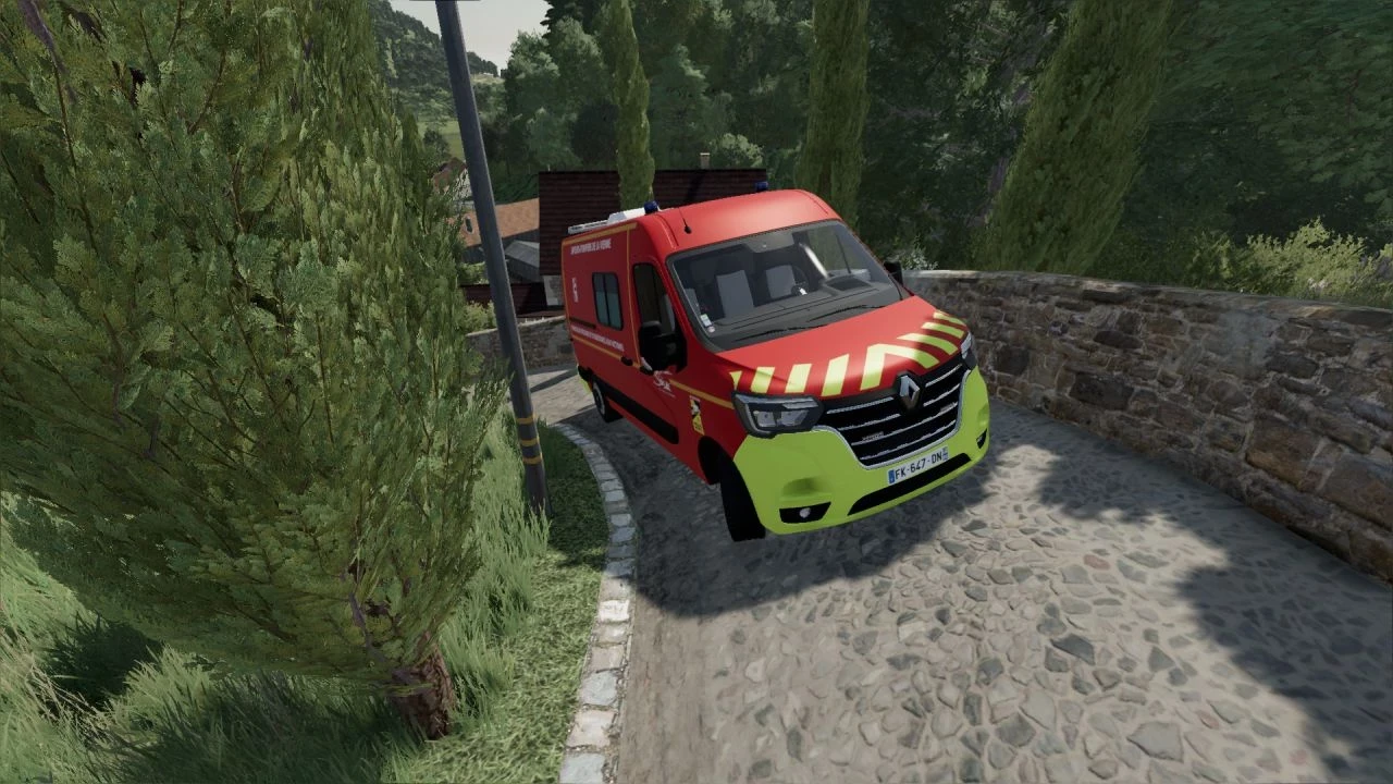 Miniature Eligor 1/43 Renault Master VSAV Pompiers 2006, Bandes Jaunes, Très Bon état