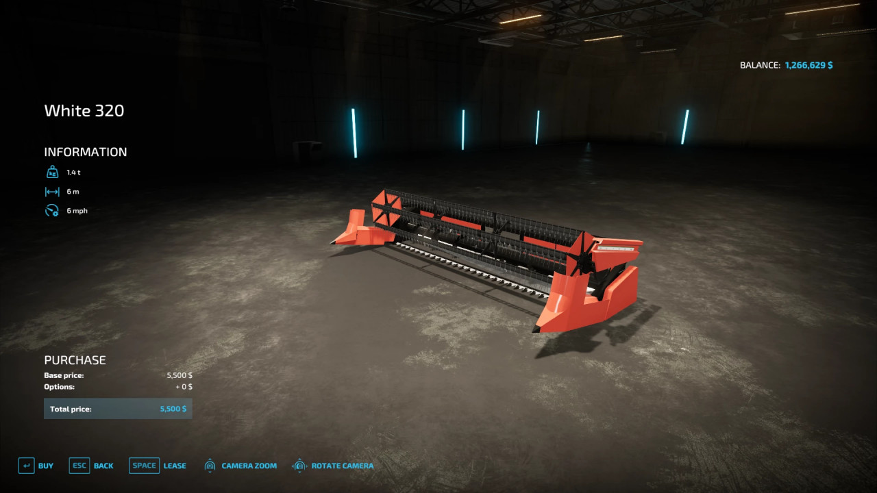 White Combine Grain Headers