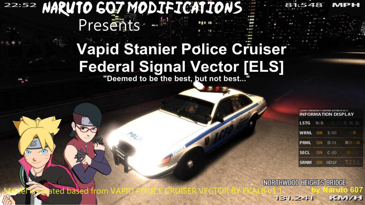 Vapid Stanier Police Cruiser Federal Signal Vector [ELS]