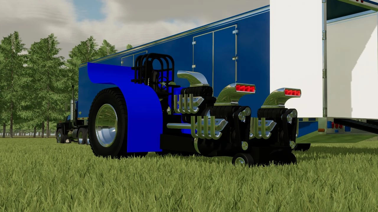 Blue Modified Pulling Tractor
