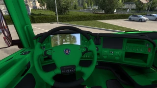 Black & Green Interior for Scania R 2009 1 thumbnail 2